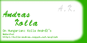 andras kolla business card